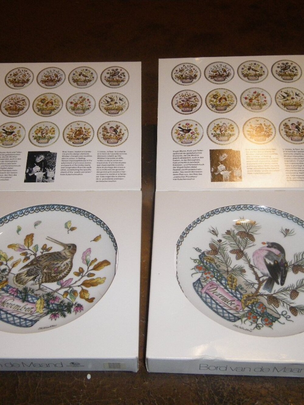Hutschenreuther Teller des Monats Bird Collector Plates November December Decor